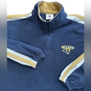 Vintage St.Louis Rams Men’s 1/4 Long Sleeve Zip Up Size XXL NFL Blue & Gold Rams